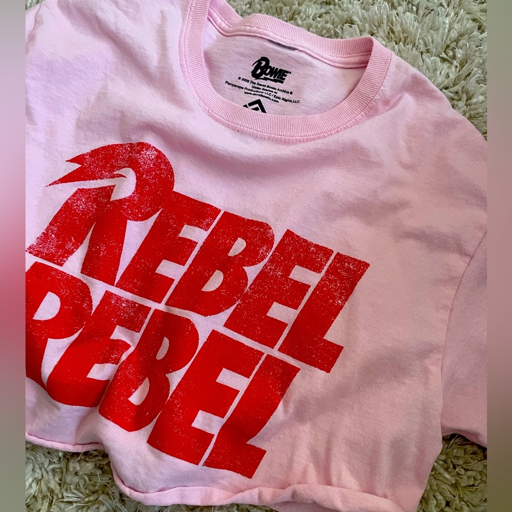 BOWIE (S/M) rebel rebel crop t